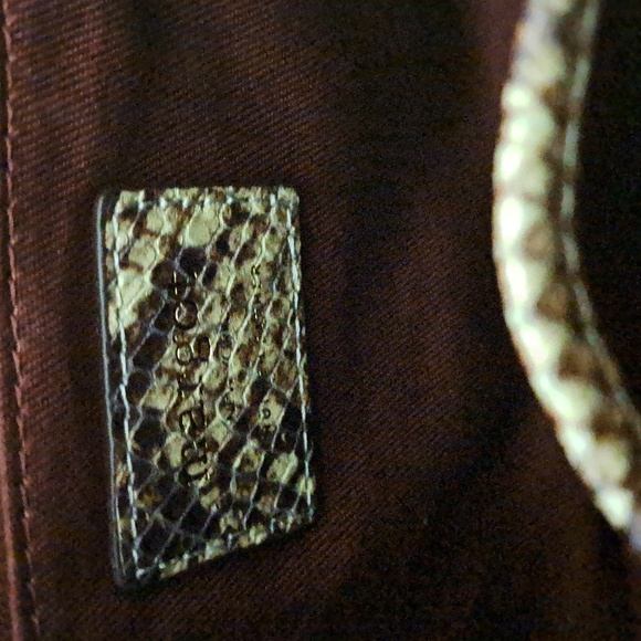 Margot Lina Flap Satchel Snake Print Embossed Leather Bag - Picture 9 of 10